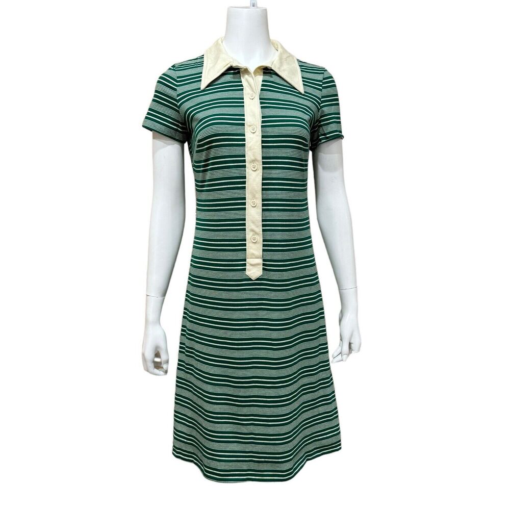 Vintage Green Beige Dress